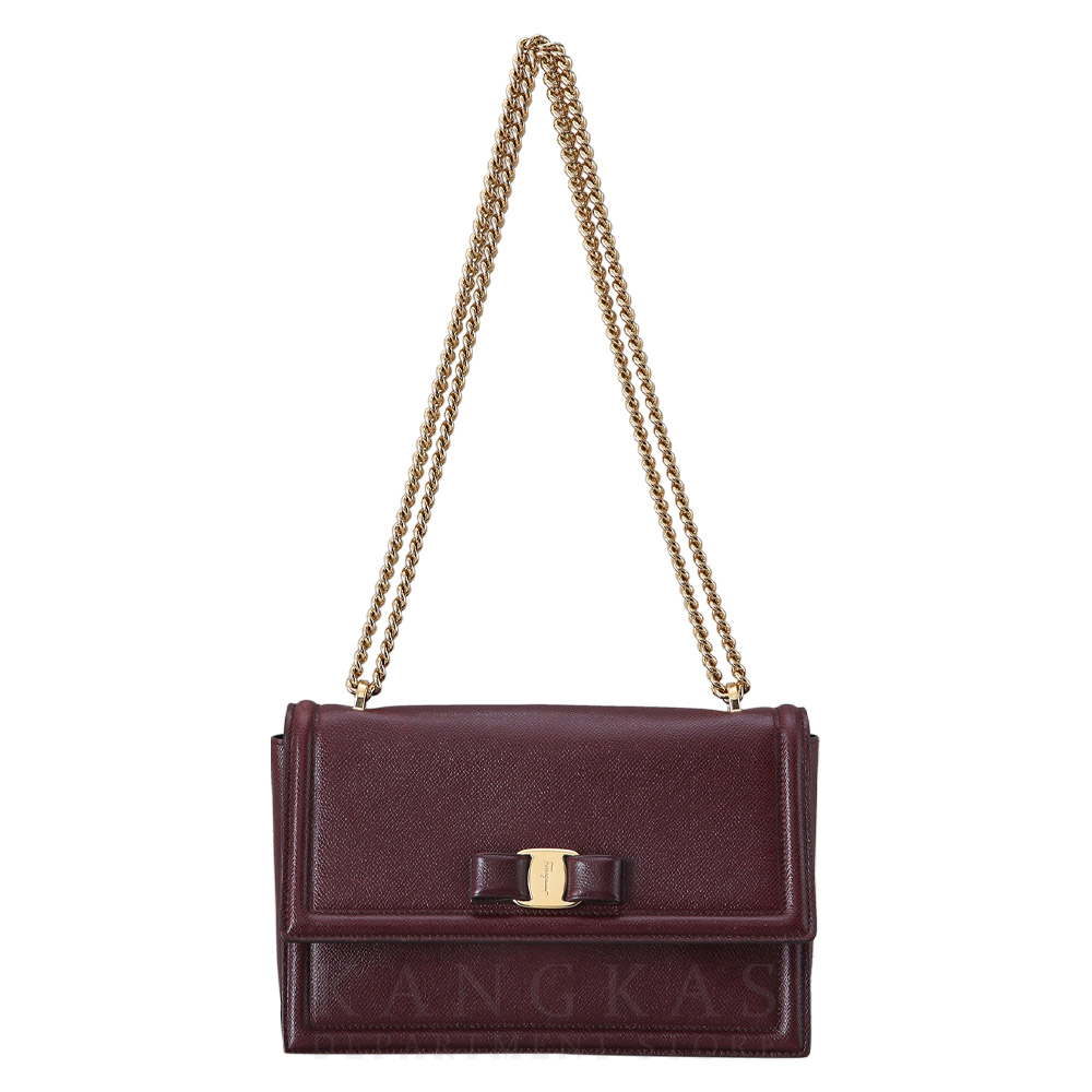 FERRAGAMO(USED)페레가모 바라리본 체인 숄더백